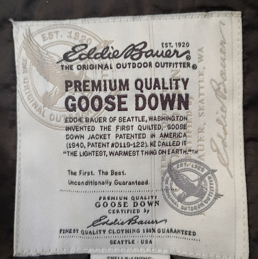 Eddie Bauer Down Vest Women M Quilt Premium Quality Full Zip And Snap Closure